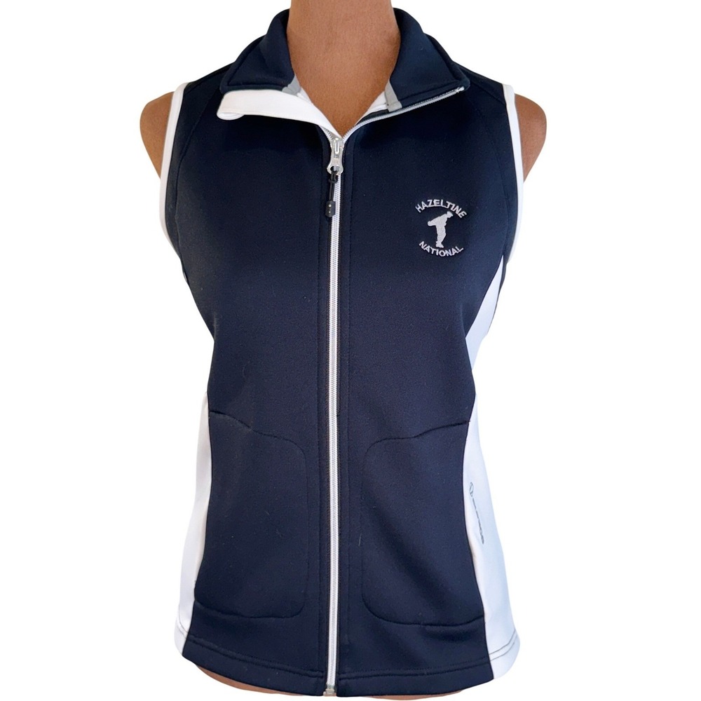 Sunice‎ Golf Vest Women Small from Hazeltine National Black White Zip-Up EUC